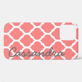 Eigen naam op roze Marokkaanse Trellis Case-Mate iPhone Case (Achterkant (horizontaal))