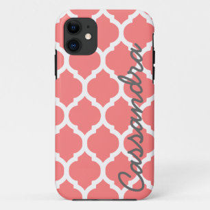 Eigen naam op roze Marokkaanse Trellis Case-Mate iPhone Case