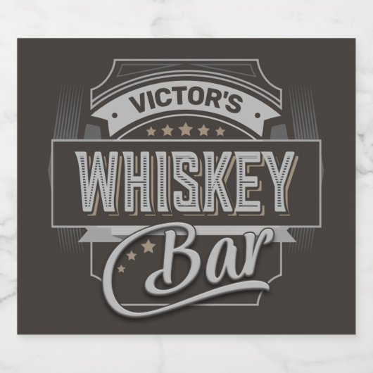 Eigen naam Oude luxe quorelabel Whiskey Bar Bier Etiket (Enkel label)