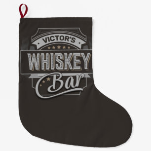 Eigen naam Oude luxe quorelabel Whiskey Bar Grote Kerstsok