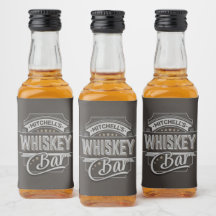 Eigen naam Oude luxe quorelabel Whiskey Bar