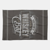 Eigen naam Oude luxe quorelabel Whiskey Bar Theedoek (Horizontaal)