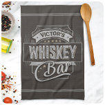 Eigen naam Oude luxe quorelabel Whiskey Bar Theedoek<br><div class="desc">Eigen naam Oude luxe liquorlabel Whiskey Bar - Aanpassen met jouw naam of aangepaste tekst!</div>