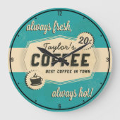 Eigen NAAM Oude Retro 50 Koffiewinkel Winkelcontai Grote Klok (Voorkant)