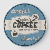 Eigen NAAM Oude Retro 50 Koffiewinkel Winkelcontai Grote Klok (Voorkant)