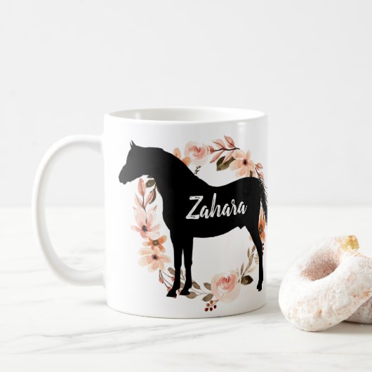 Eigen naam paardenrennen koffiemok (Met donut)