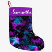 Eigen naam Paars en Blauwe Melkweg Cosmic Kleine Kerstsok (Voorkant)