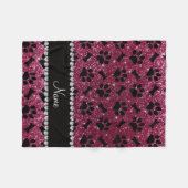Eigen naam paars glitter botten fleece deken (Voorkant (Horizontaal))