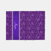 Eigen naam paars-ik-liefdesharten fleece deken (Voorkant (Horizontaal))