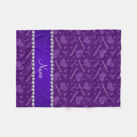 Eigen naam paars-ik-liefdesharten fleece deken (Voorkant (Horizontaal))