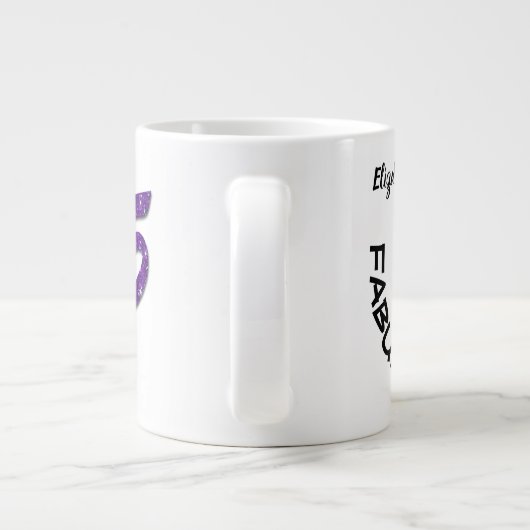 Eigen naam Paarse Glitter 55-jarige verjaardag Grote Koffiekop (Achterkant)