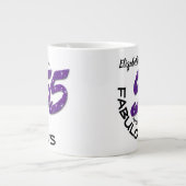Eigen naam Paarse Glitter 55-jarige verjaardag Grote Koffiekop (Voorkant)