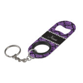 Eigen naam paarse glitter moroccan mini flessenopener (Voorkant Gekanteld)