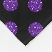 Eigen naam paarse glitter polka stik fleece deken (Hoek)