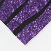 Eigen naam paarse hemelblauwe glitterzebrastrepen fleece deken (Hoek)