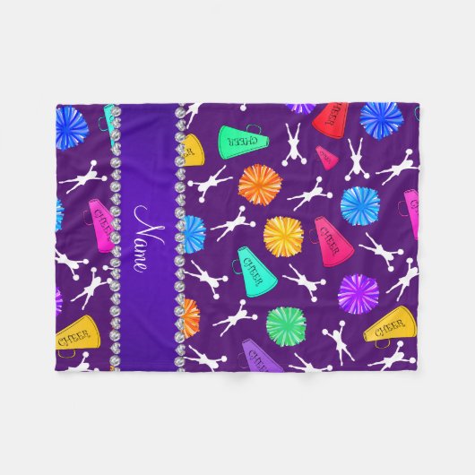 Eigen naam paarse kermispompkamers fleece deken (Voorkant (Horizontaal))