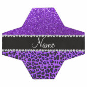 Eigen naam paarse leopard indigo paarse glitter voetbal (Enkel)