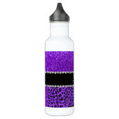 Eigen naam paarse leopard indigo paarse glitter waterfles  (Links)