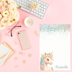 Eigen naam pap Glitter Floral Baby Unicorn Post-it® Notes
