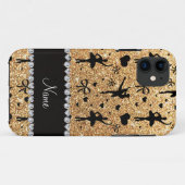 Eigen naam pastel gele glitter ballerinas Case-Mate iPhone case (Achterkant (horizontaal))