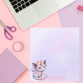 Eigen naam pastel Gothic Cat Unicorn Notitieblok