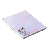 Eigen naam pastel Gothic Cat Unicorn Notitieblok (Schuin)