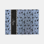 Eigen naam pastelblauw glitter-afbeelding schaven fleece deken (Voorkant (Horizontaal))