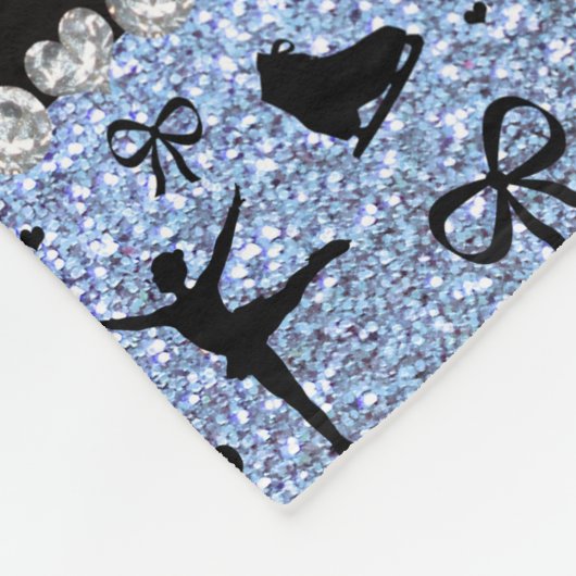 Eigen naam pastelblauw glitter-afbeelding schaven fleece deken (Hoek)