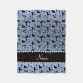 Eigen naam pastelblauw glitter-afbeelding schaven fleece deken (Voorkant)