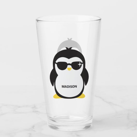 Eigen naam Penguin pint glas (Voorkant)
