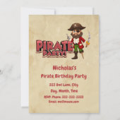 Eigen naam Pirate Birthday Party Invitation Kaart (Achterkant)
