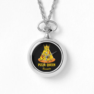 Eigen naam Pizza Queen Horloge