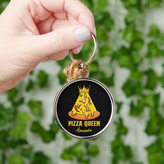 Eigen naam Pizza Queen Sleutelhanger (Hand)