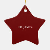 Eigen naam Priest Jubileum Ordination Red Rose Keramisch Ornament (Achterkant)