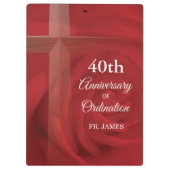 Eigen naam Priest Jubileum Ordination Red Rose Klembord (Achterkant)