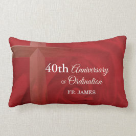 Eigen naam Priest Jubileum Ordination Red Rose Kussen