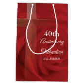 Eigen naam Priest Jubileum Ordination Red Rose Medium Cadeauzakje (Achterkant)
