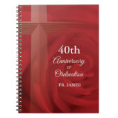 Eigen naam Priest Jubileum Ordination Red Rose Notitieboek (Voorkant)