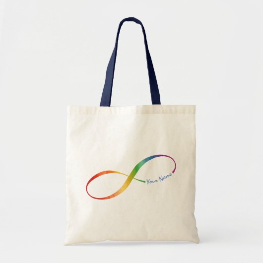 Eigen naam Rainbow Infinity Tote Bag (Voorkant)