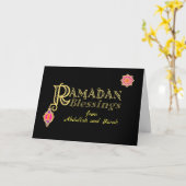 Eigen naam Ramadan Blessings Gold op zwart Kaart (Gele Bloem)
