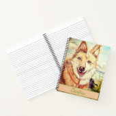 Eigen naam rand Collie Dog-schets Notitieboek (Binnen)