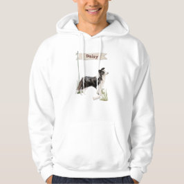 Eigen naam rand Collie Pet Dog Hoodie
