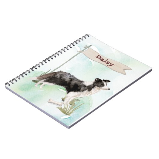 Eigen naam rand Collie Pet Dog Notitieboek (Linkerzijde)