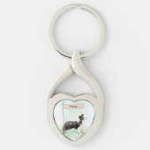 Eigen naam rand Collie Pet Dog Sleutelhanger (Voorkant)