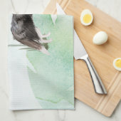 Eigen naam rand Collie Pet Dog Theedoek (Quarter Fold)