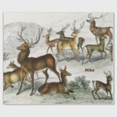 Eigen naam Red Deer Hart, Hind, Roebuck Musk Deer Cadeaupapier (Vlak)