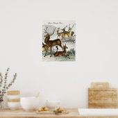 Eigen naam Red Deer Hart, Hind, Roebuck Musk Deer Poster (Keuken)