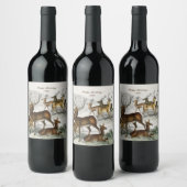 Eigen naam Red Deer Hart, Hind, Roebuck Musk Deer Wijn Etiket (Flessen)
