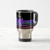 Eigen naam regenbooglitterzebrastriboog reisbeker (Voorkant rechts)