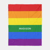 Eigen naam Regenboogvlagdekens Fleece Deken (Voorkant)